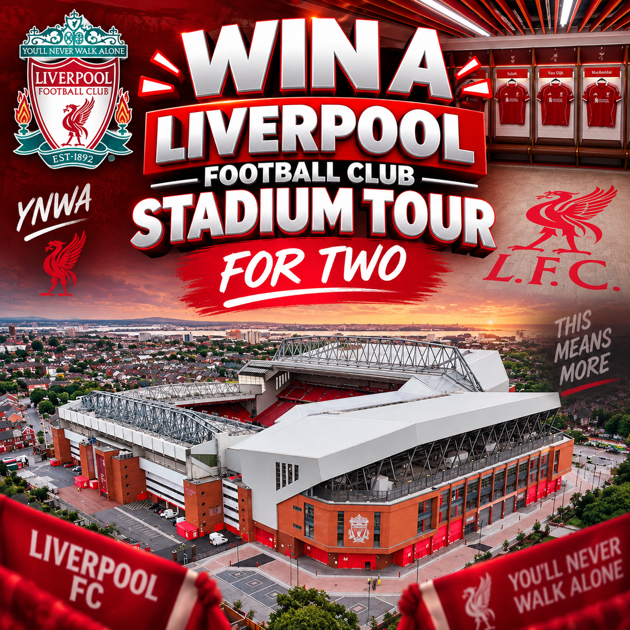 Liverpool FC Stadium Tour & Museum Entry for Two